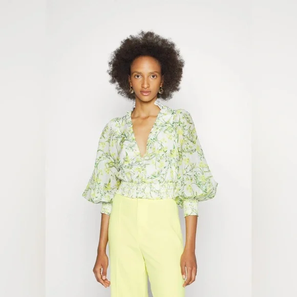 Alice and Olivia Callico Blouse Sz Medium - Picture 2 of 12